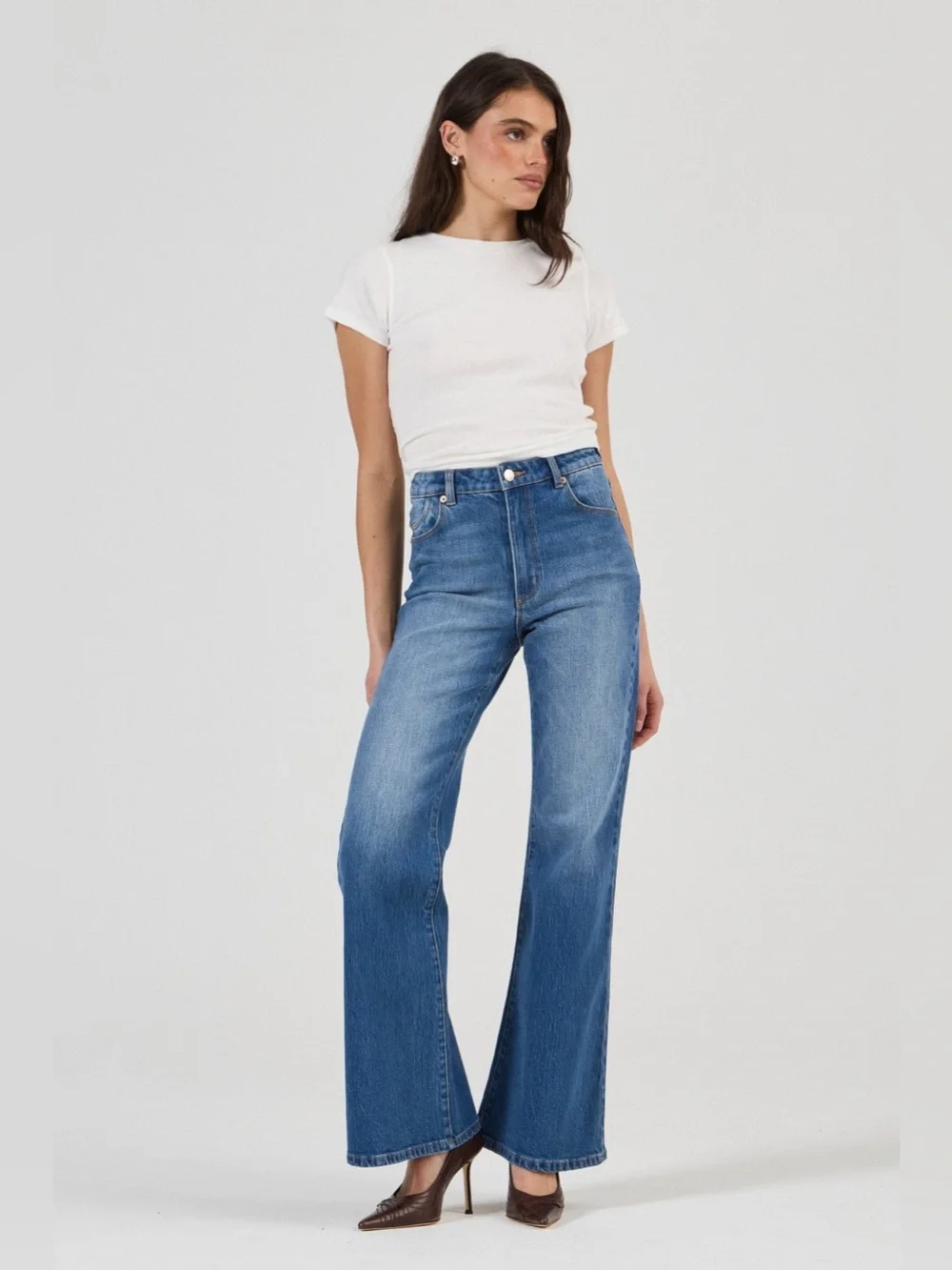 ROLLA’S Eastcoast Wide Leg Flare Jean - Silverlake High Rise Size 31 / US 12 - Picture 1 of 15